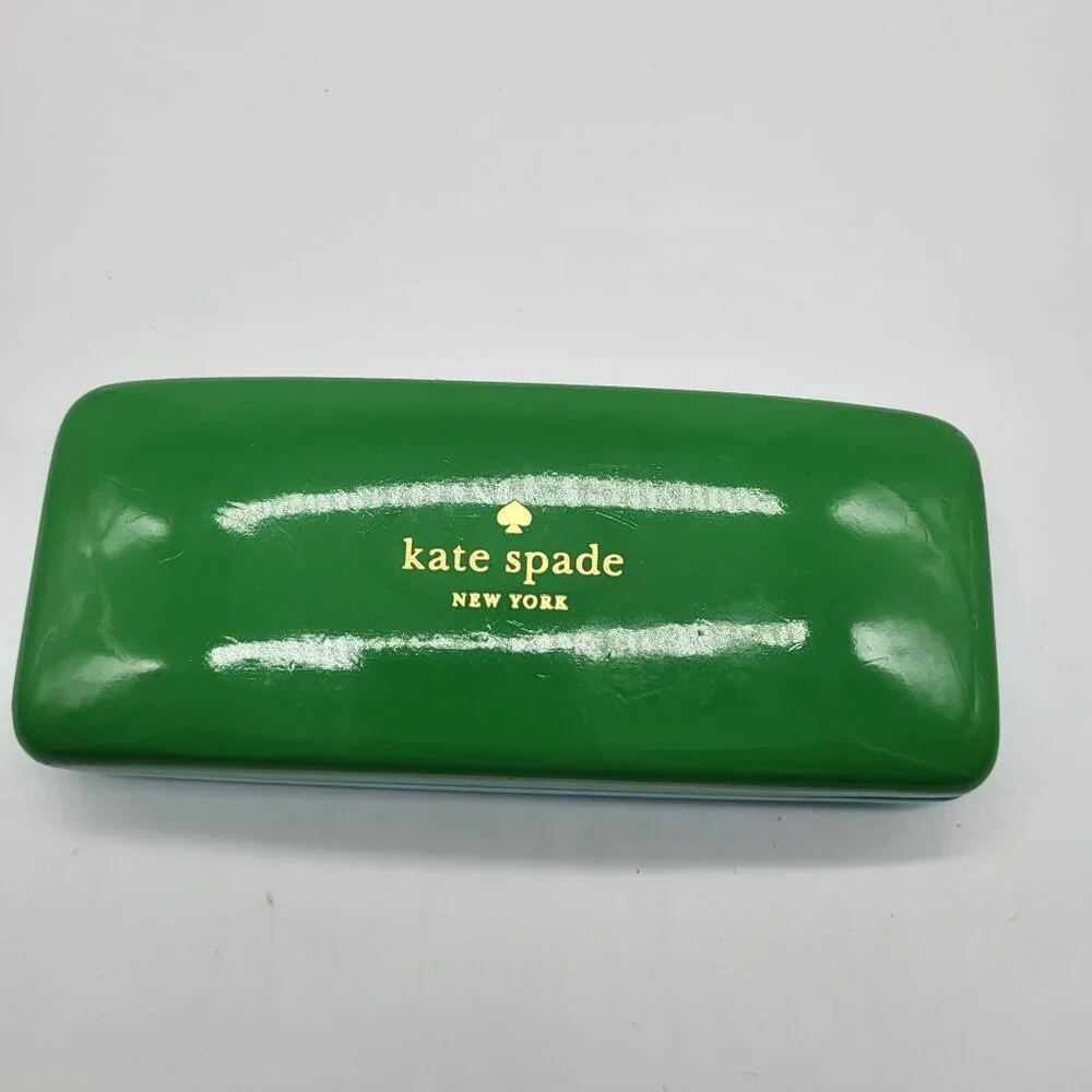 Kate Spade New York Eye Glass Case Sunglasses Turquoise and Green Hard Shell - Picture 2 of 9